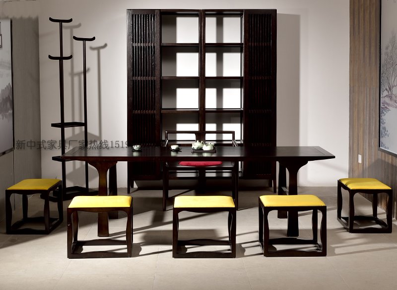 新中式实木茶桌椅组合JYG-CQS-23
