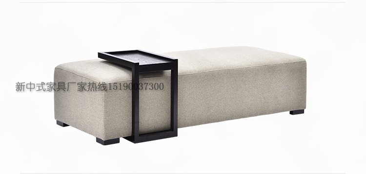 新中式实木布艺沙发组合