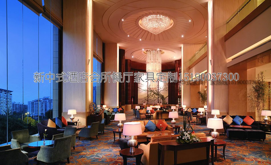 新中式酒店家具餐桌餐椅组合3