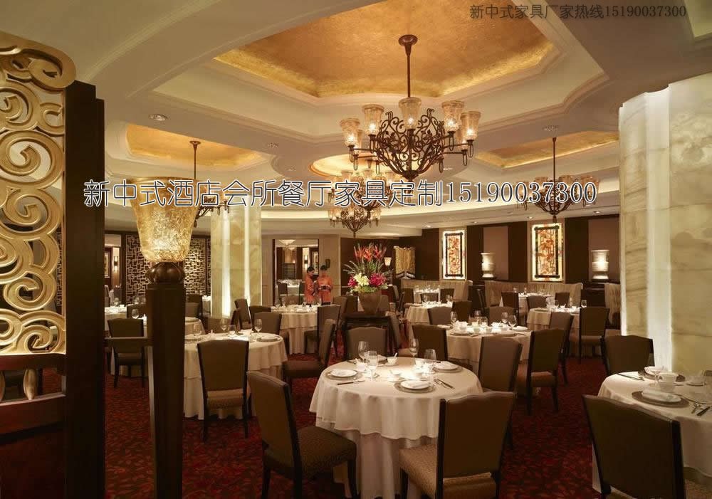 新中式酒店家具餐桌餐椅组合9