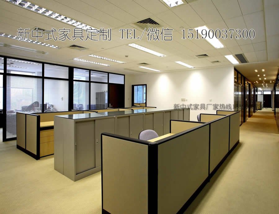 新中式办公桌家具定制