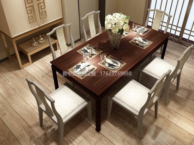 新中式餐桌椅组合JYG-CQS-785