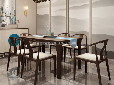 新中式餐桌椅组合JYG-CQS-786