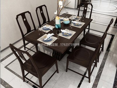 新中式餐桌椅组合JYG-CQS-1235