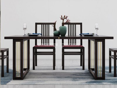 新中式餐桌椅组合JYG-CQS-1244